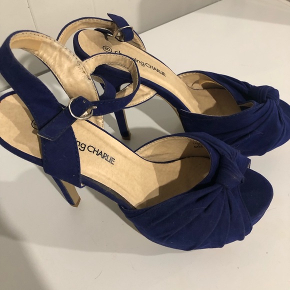 *Final Price* Royal blue knitted detail heel - Picture 4 of 6